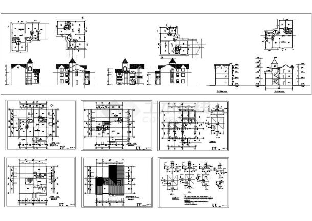 某地区高级小别墅建筑结构设计方案详细施工CAD图纸-图一