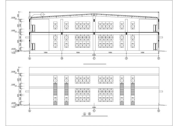 济南市某食品厂5500平米2层全框架结构生产厂房建筑设计CAD图纸_图1