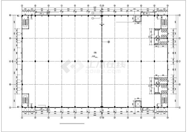 济南市某食品厂5500平米2层全框架结构生产厂房建筑设计CAD图纸-图二