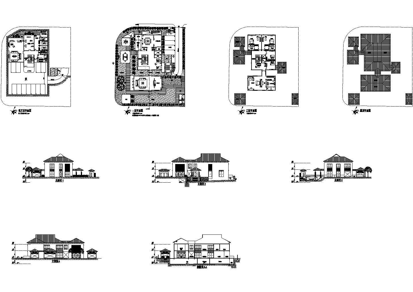 某市区高级小区豪华别墅建筑结构设计方案详细施工CAD图纸