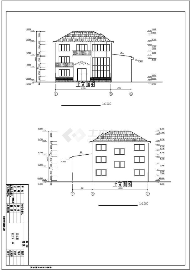 某市区高级小区现代小型别墅建筑设计方案详细施工CAD图纸-图二