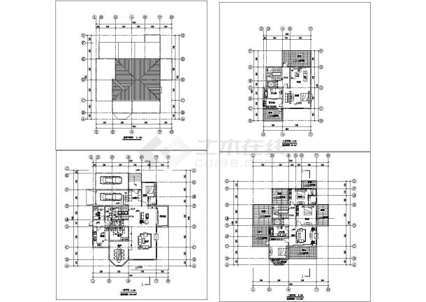 某地市区高档别墅建筑详细设计方案施工平面CAD图纸-图一