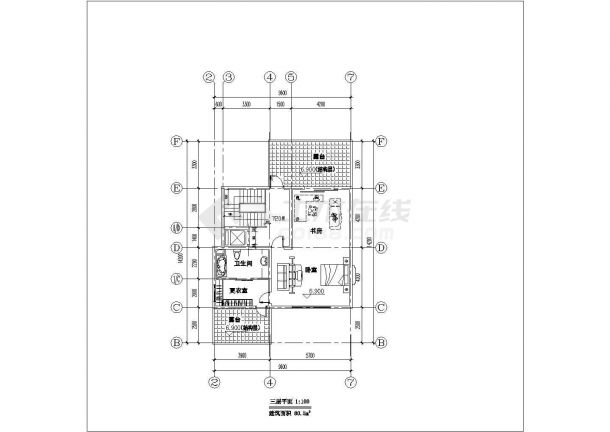 某地市区高档别墅建筑详细设计方案施工平面CAD图纸-图二