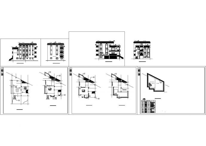 某地区现代乡村小型别墅建筑详细设计方案施工CAD图纸_图1