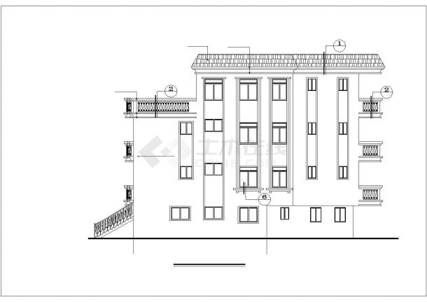 某地区现代乡村小型别墅建筑详细设计方案施工CAD图纸-图二