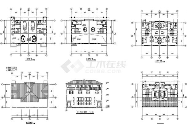 某地区小A型别墅建筑详细设计方案施工CAD图纸-图一