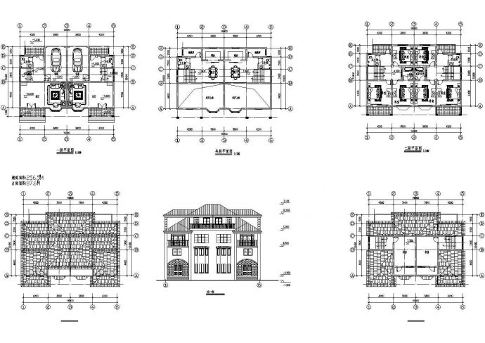 某地区B型别墅建筑详细设计方案施工CAD图纸_图1