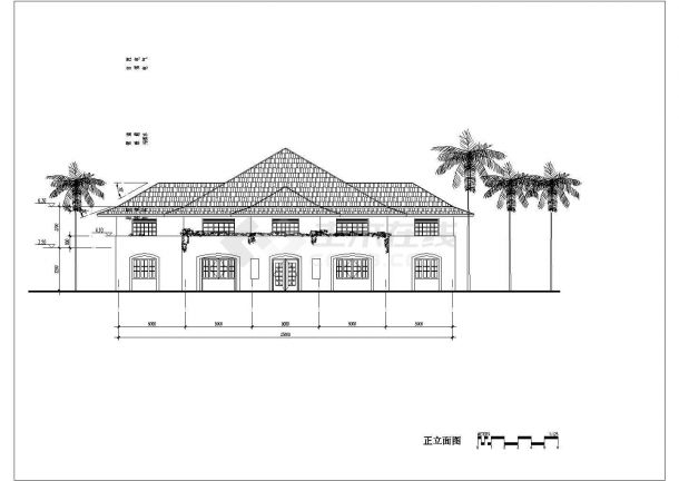 某地区夏威夷别墅建筑详细设计方案施工CAD图纸-图二