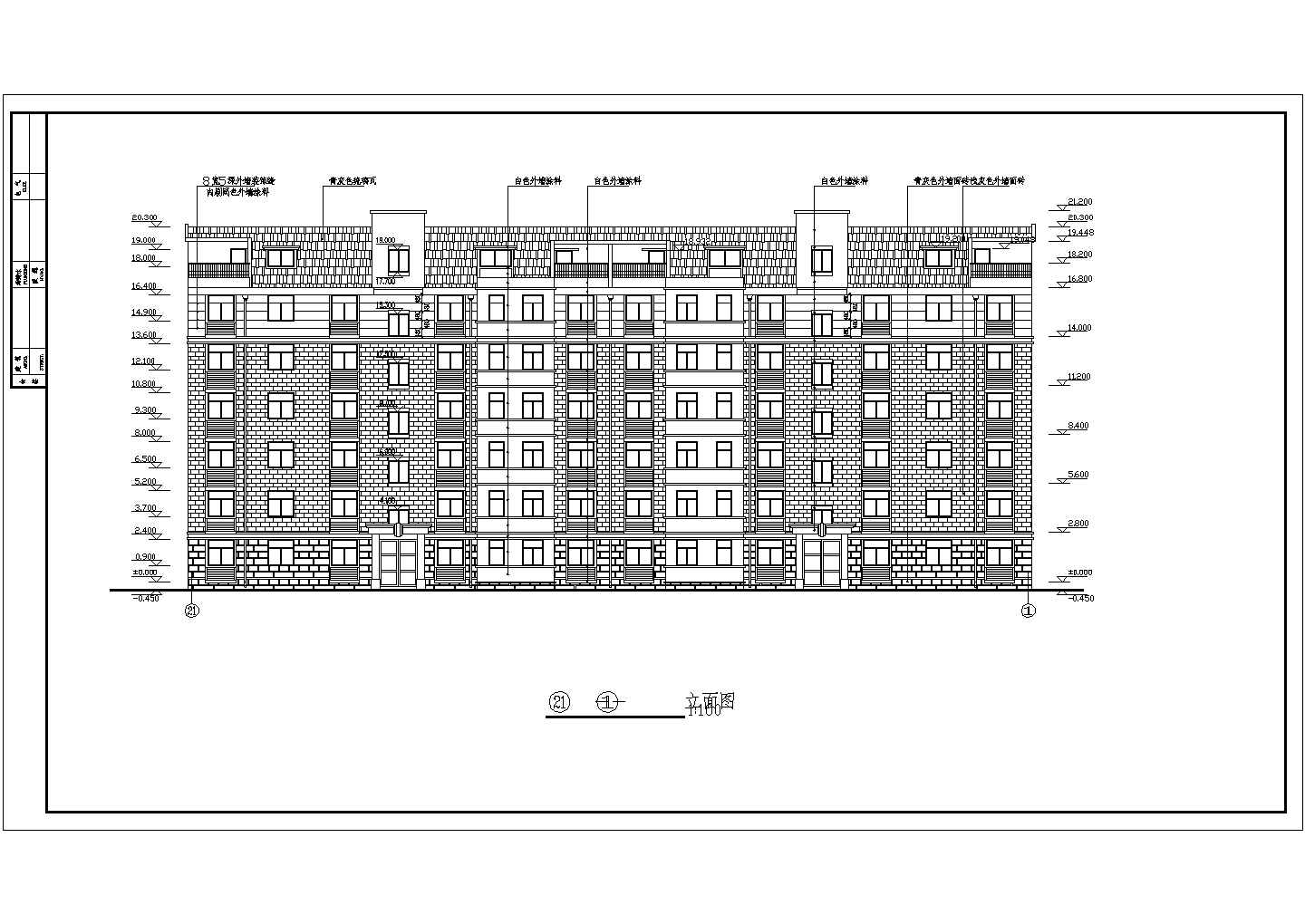 住宅设计_6层2单元每单元3户住宅楼设计CAD图