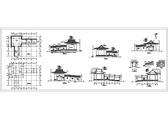 某中式古典风格六角亭设计cad全套建筑方案图_图1