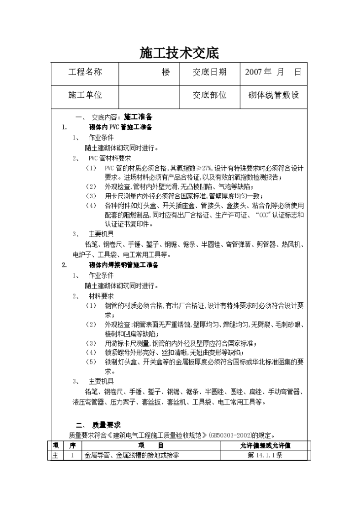 砌体线管敷设施工技术交底-图一