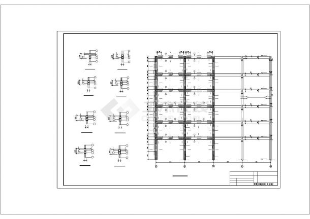 【土木工程毕业设计全套】某公司办公楼设计 6层 6600平米（建筑图、结构图、计算书、施工组织、 进度计划表（CAD横道图）、总平面 图、含电算等资料）CAD图纸-图一