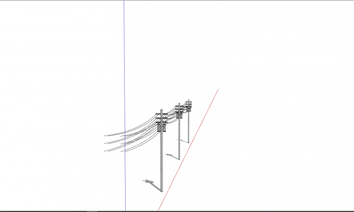 简约电线连接电线杆su模型_图1