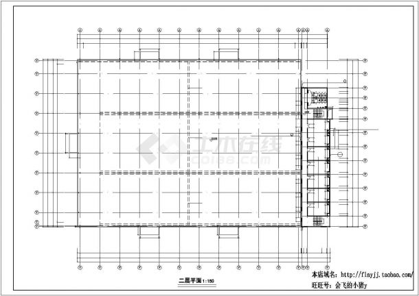 抚顺市某大型化工厂4460平米3层全钢结构生产厂房建筑设计CAD图纸-图一