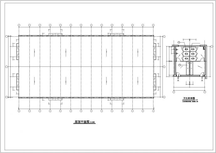 武汉市某大型汽车改装厂2830平米单层钢结构组装厂房建筑设计CAD图纸_图1