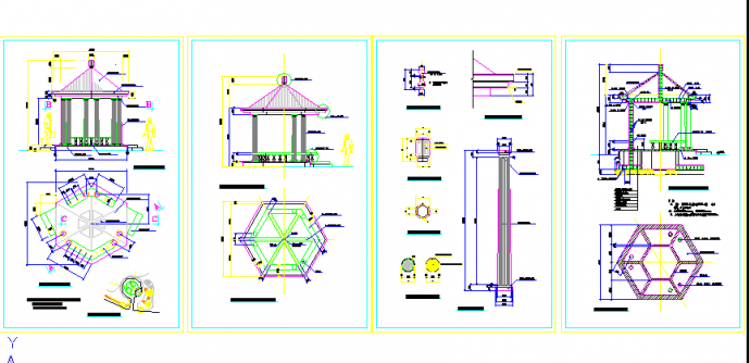 某景观欧式六角亭设计cad全套建筑施工图（甲级院设计）_图1
