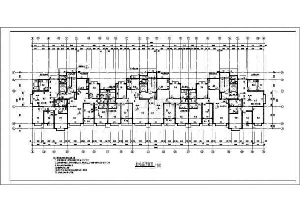 住宅设计_11层3单元每单元2户住宅楼设计CAD图-图二