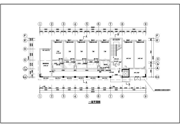 济南某街道4层框架结构商务酒店建筑设计CAD图纸（首层为车库/含总图）-图一