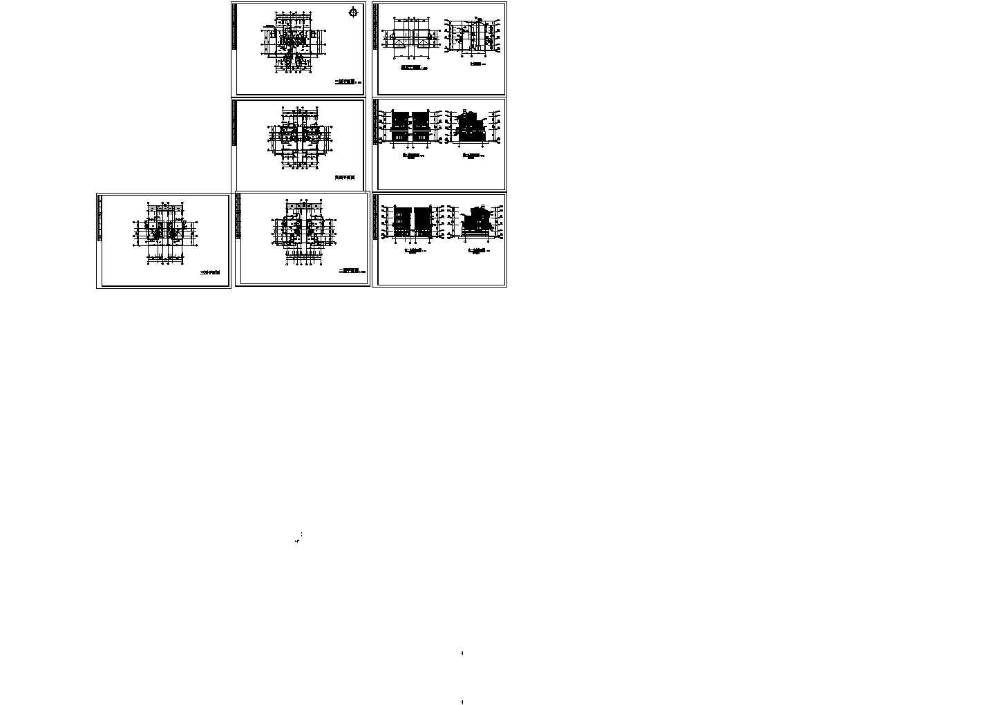 某地区大型双联别墅建筑详细设计方案施工CAD图纸
