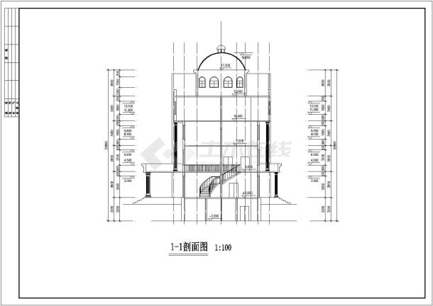 世财滨江文园联体小型别墅建筑详细设计方案施工CAD图纸-图二