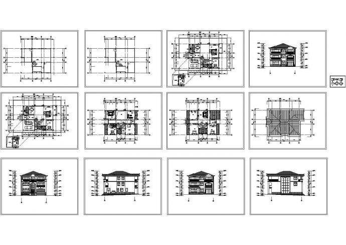 石龙东江小型别墅建筑详细设计方案施工CAD全套图纸_图1