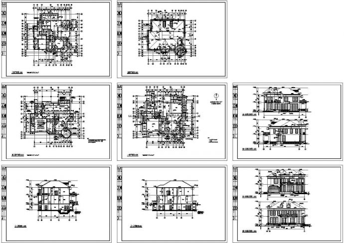 上海某小型别墅建筑详细设计方案施工CAD全套图纸_图1