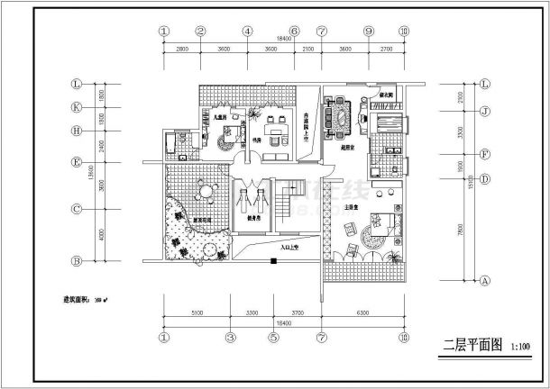 某经典现代欧式小别墅建筑详细设计方案施工CAD图纸-图二
