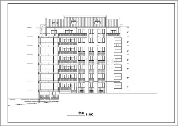 某地区江边豪宅建筑详细设计施工方案CAD图纸-图二