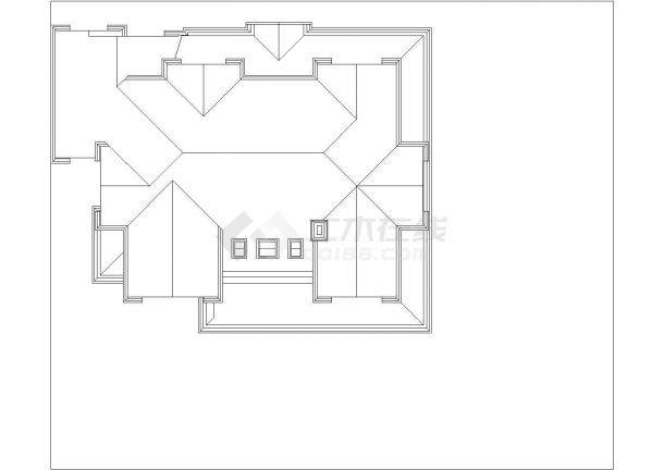 某地区特色别墅建筑详细设计施工方案CAD图纸-图二