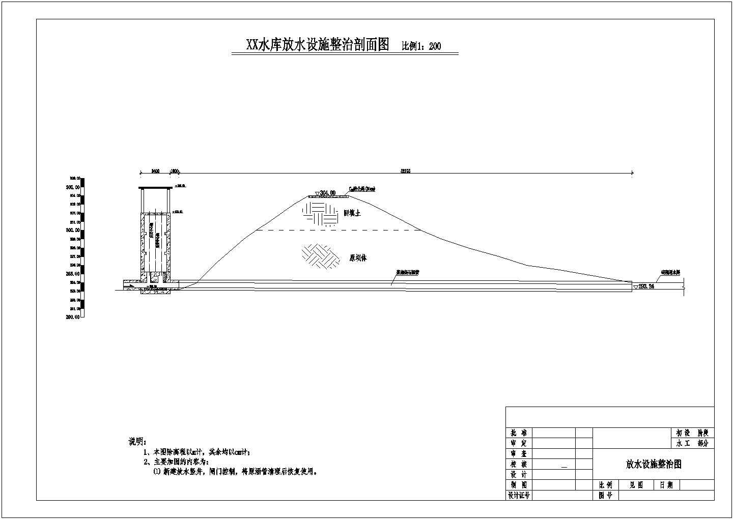 某城市水库除险加固工程设计CAD图纸