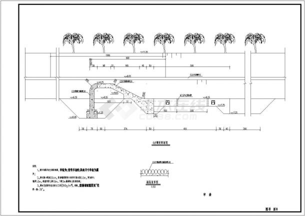 某城市小流域堤防加固工程设计CAD图纸-图二