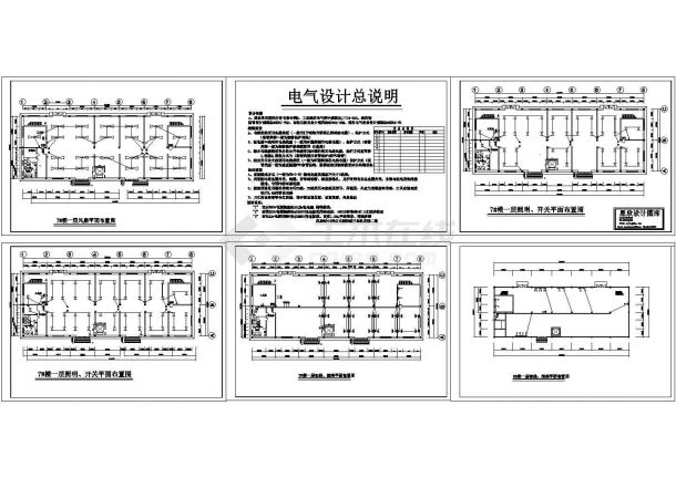 厂房设计_标准厂房水电图1cad图纸-图一