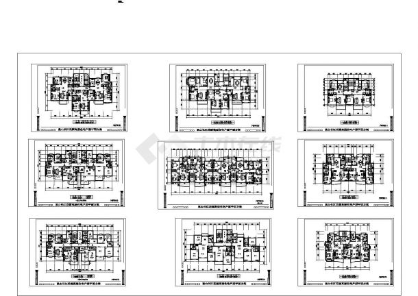 杭州某高层住宅楼90-138平米经典户型平面设计CAD图纸（9张）-图一