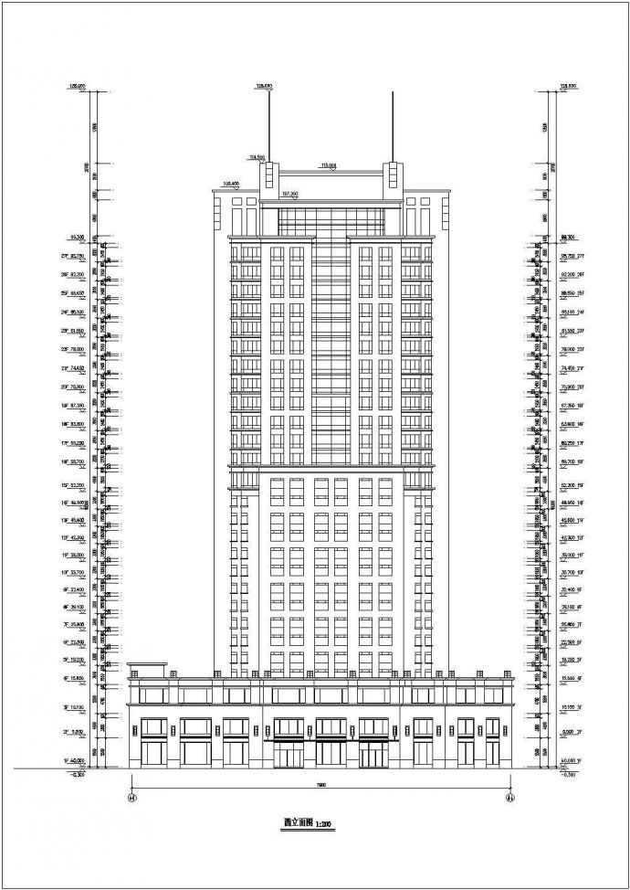 某老城区国际商业大厦建筑详细设计方案CAD图纸_图1