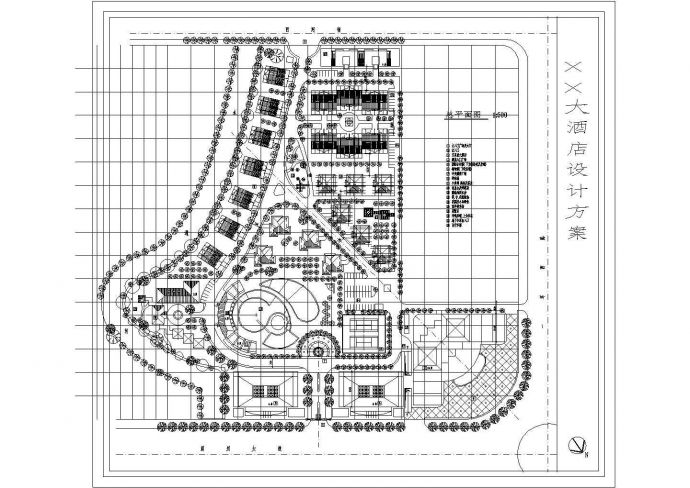 某老城区国际星级酒店建筑规划设计方案CAD图纸_图1