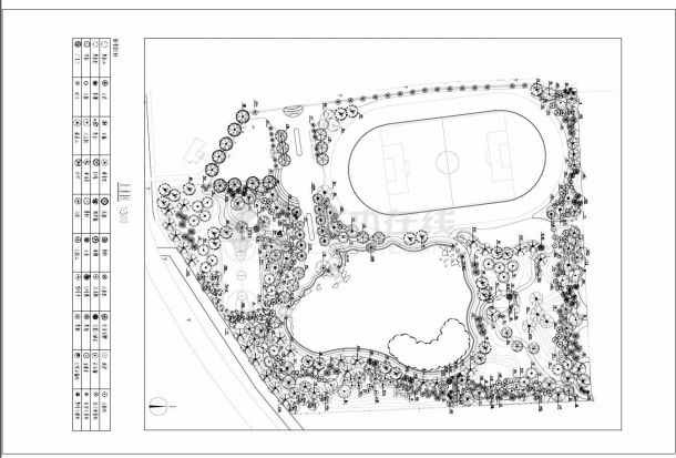 某公园绿化种植设计全套施工图植物配置苗木表-图二