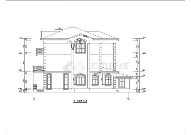 某经典别墅建筑结构设计施工详细方案CAD图纸-图二