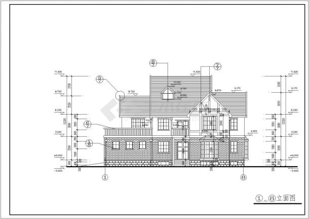 某豪华花园别墅建筑详细设计施工方案CAD图纸-图二