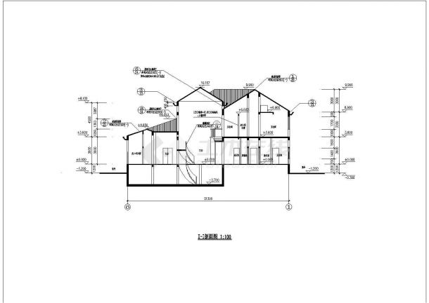 某豪华别墅建筑详细设计施工方案CAD图纸-图二