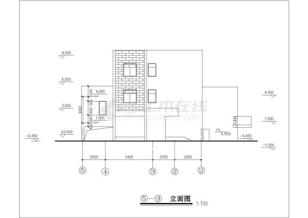 某度假区别墅建筑详细设计施工方案CAD图纸-图二