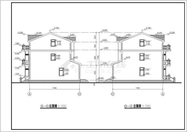 某独立别墅建筑详细设计施工方案CAD图纸-图二