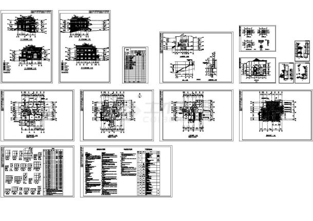 某高档别墅T型建筑详细设计施工方案CAD图纸-图一