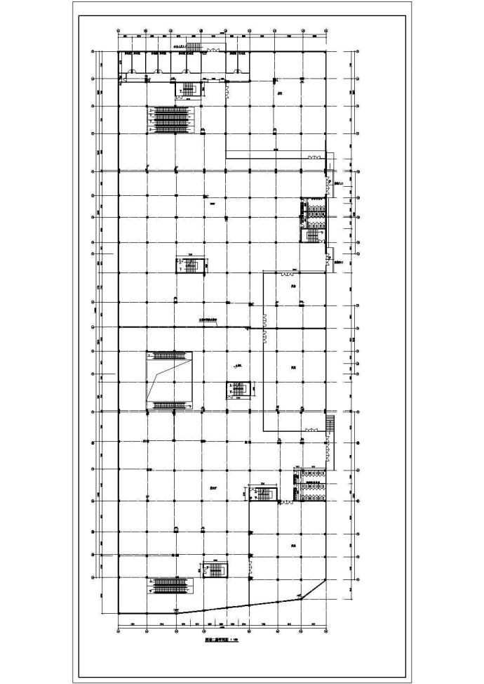 某老城区带停车场商业中心建筑设计施工方案CAD图纸_图1