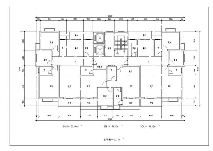 某城市住宅楼布置设计图CAD详图_图1
