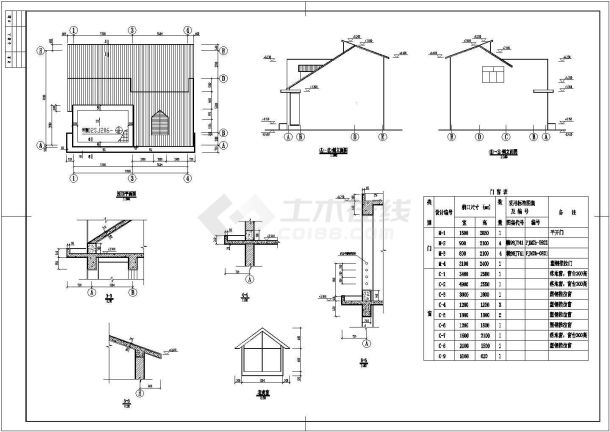 某现代某B型别墅建筑详细设计施工方案CAD图纸-图二