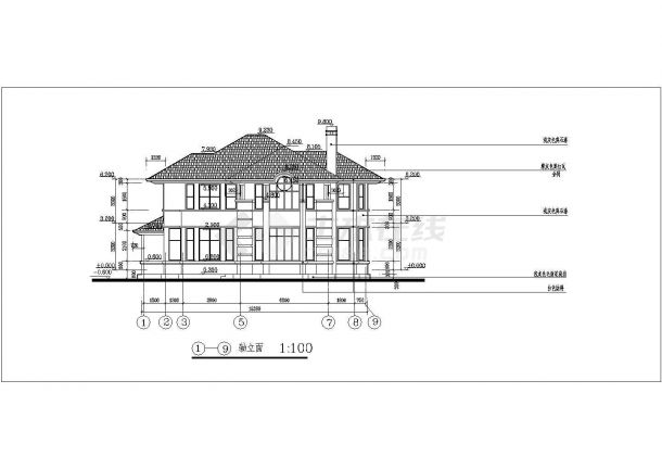某精致的别墅建筑方案设计详细施工CAD图纸-图二