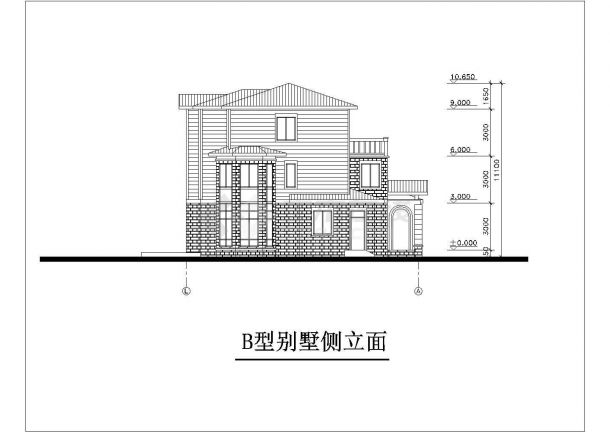 某精美现代小型别墅建筑方案设计详细施工CAD图纸-图二