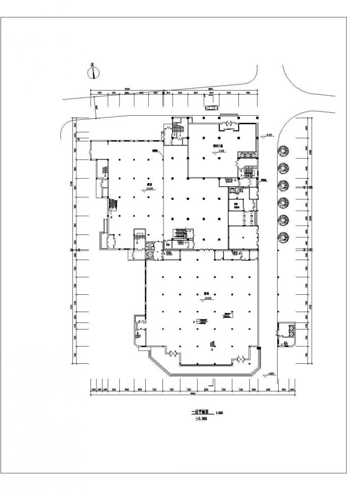 某老城区商场建筑完整设计施工方案CAD图纸_图1