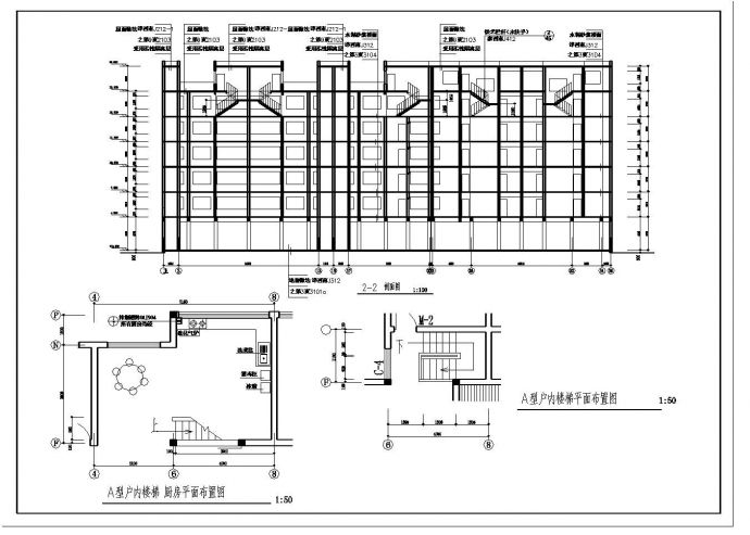 某市经典住宅单元对称户型设计布置CAD详图_图1