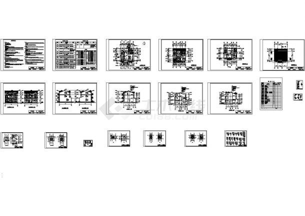 某现代豪华欧式别墅建筑方案设计详细施工CAD图纸-图一